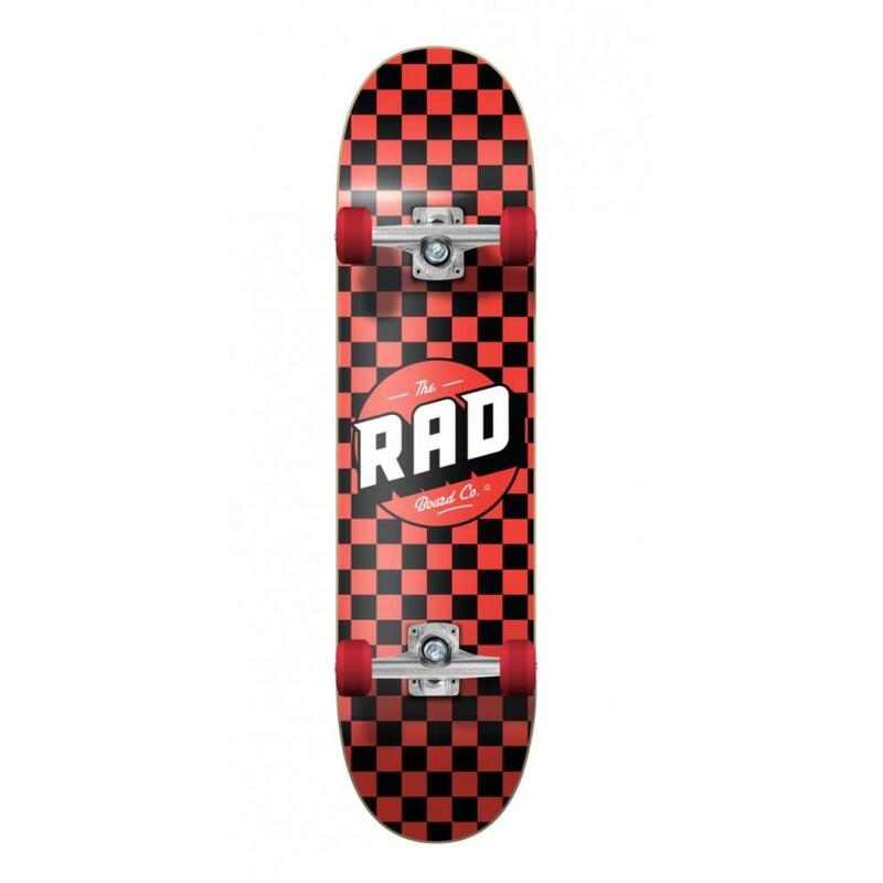 Rad Dude Crew Checkers 7.5 Black/Red Skateboard