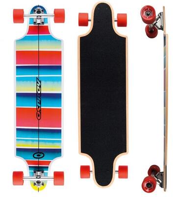 Osprey blue/ red 38" twin tip longboard - stripe