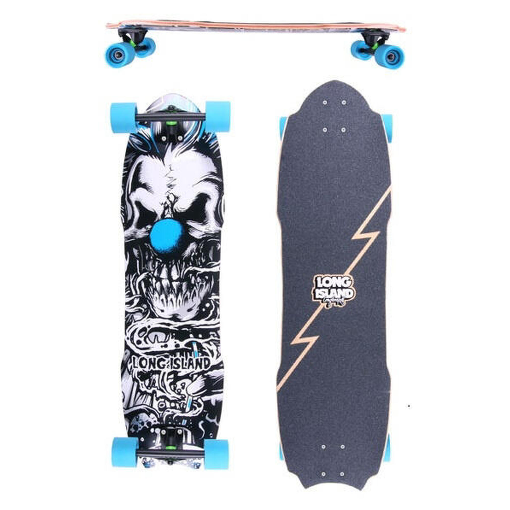 Long Island Clown Longboard 37" rode wielen 1/3