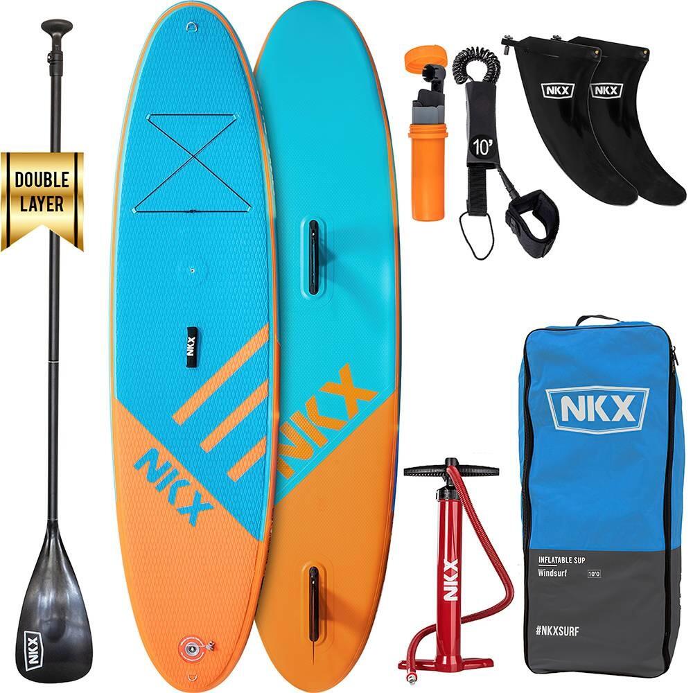 NKX Windsurf 9ft. 6" Opblaasbare SUP Blue - Orange 1/3