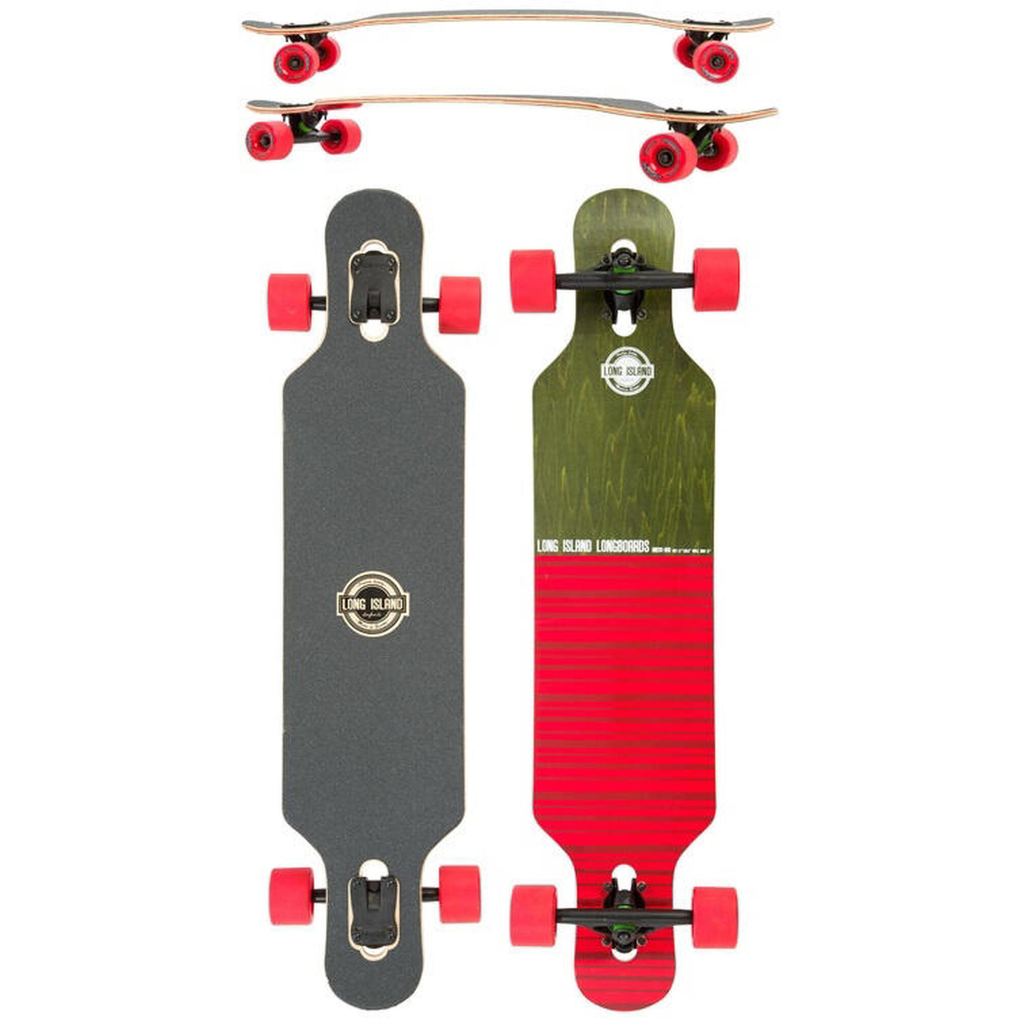 Long Island Duo Twintip Longboard witte wielen 1/3