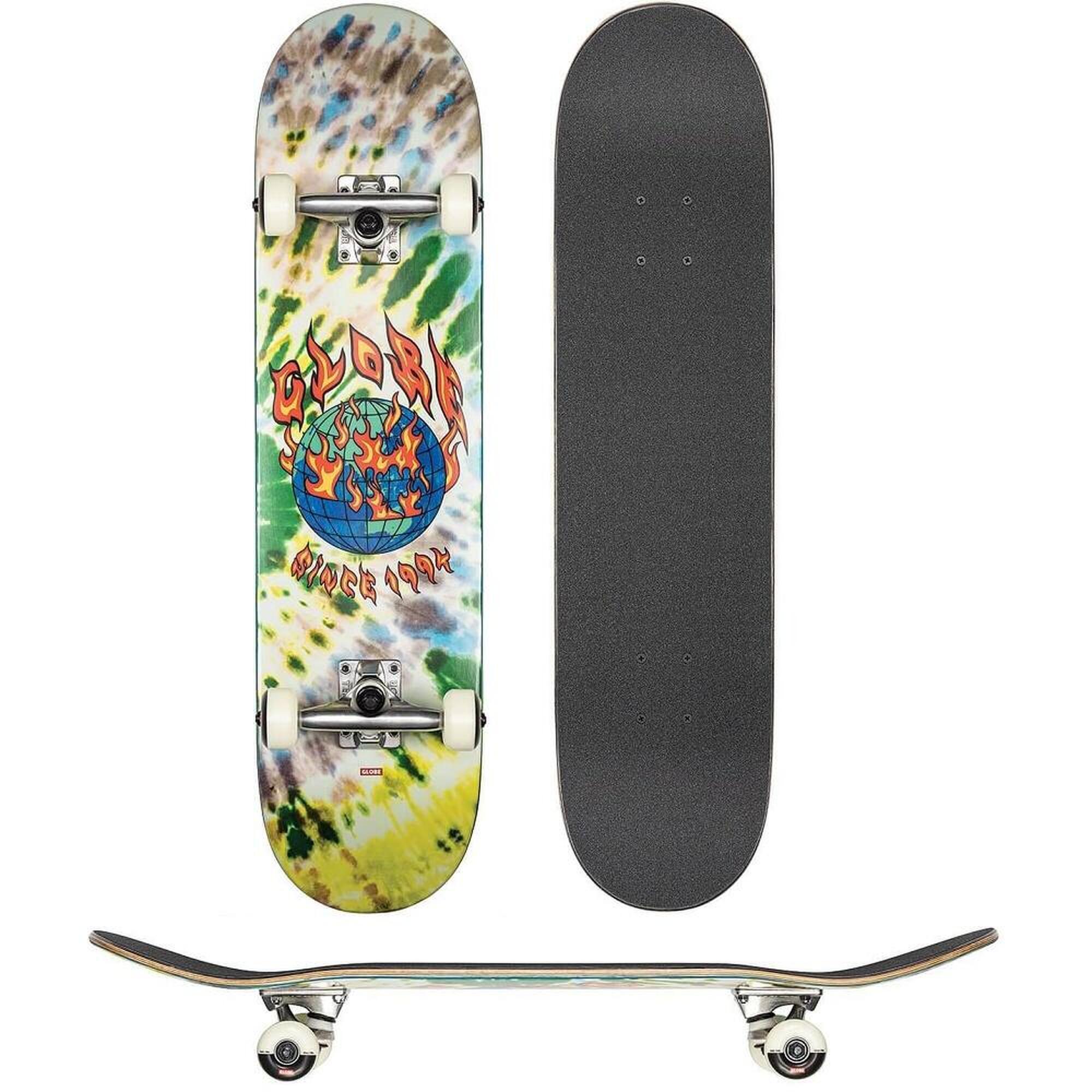 Globe G1 In Flammen 7,75 Skateboard Krawattenfarbe 1/4