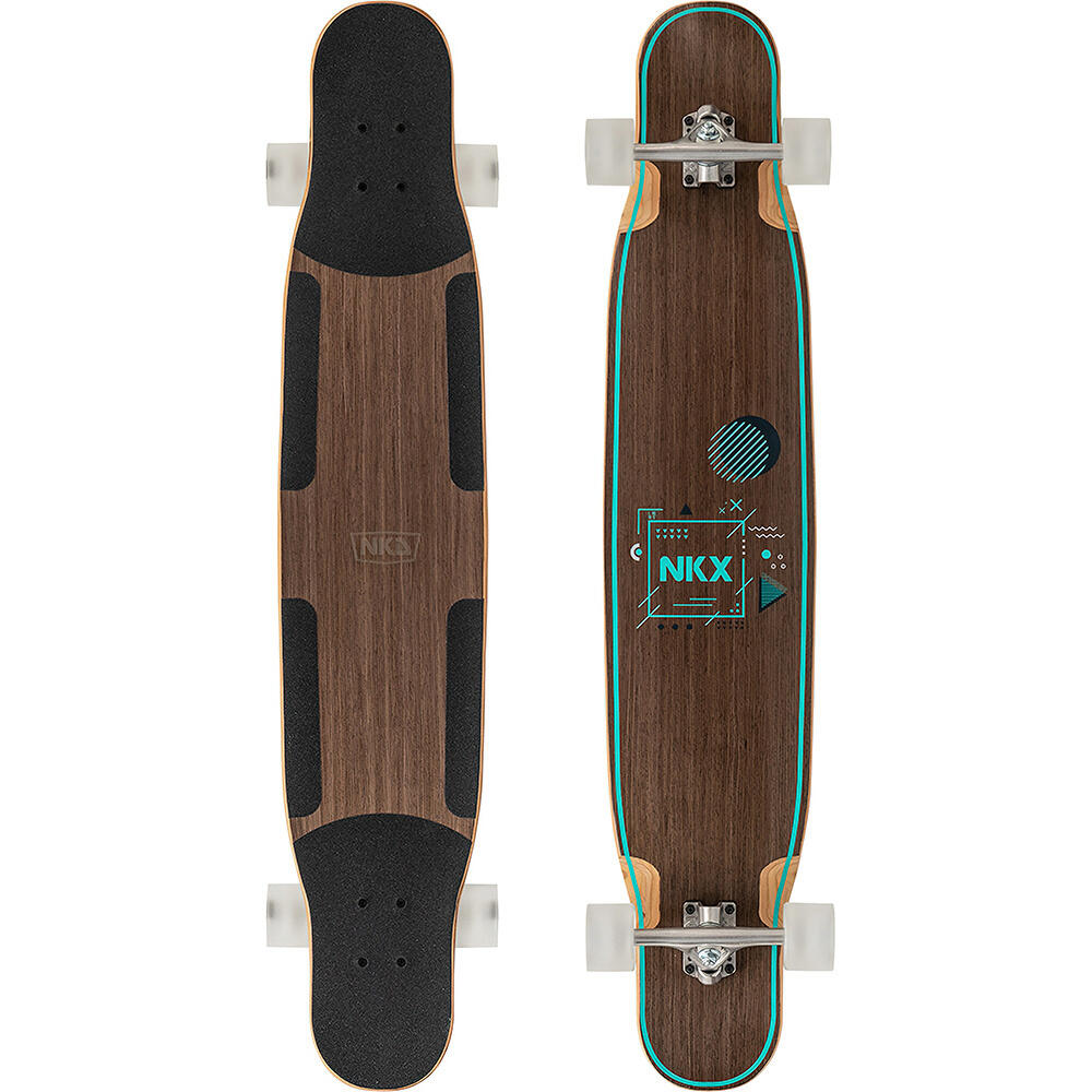 NKX Geometric Dancer Longboard 46 Walnut Green 1/3