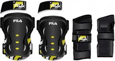 Fila 3-teiliges Schutzset Kinder Schwarz Gelb