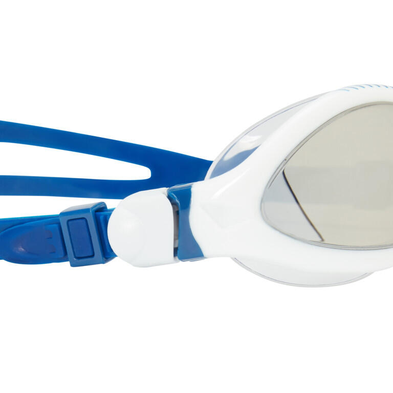 ZOGGS Tiger LSR+ Titanium Schwimmbrille verspiegeltes Silber Weiß/Blau 3/5