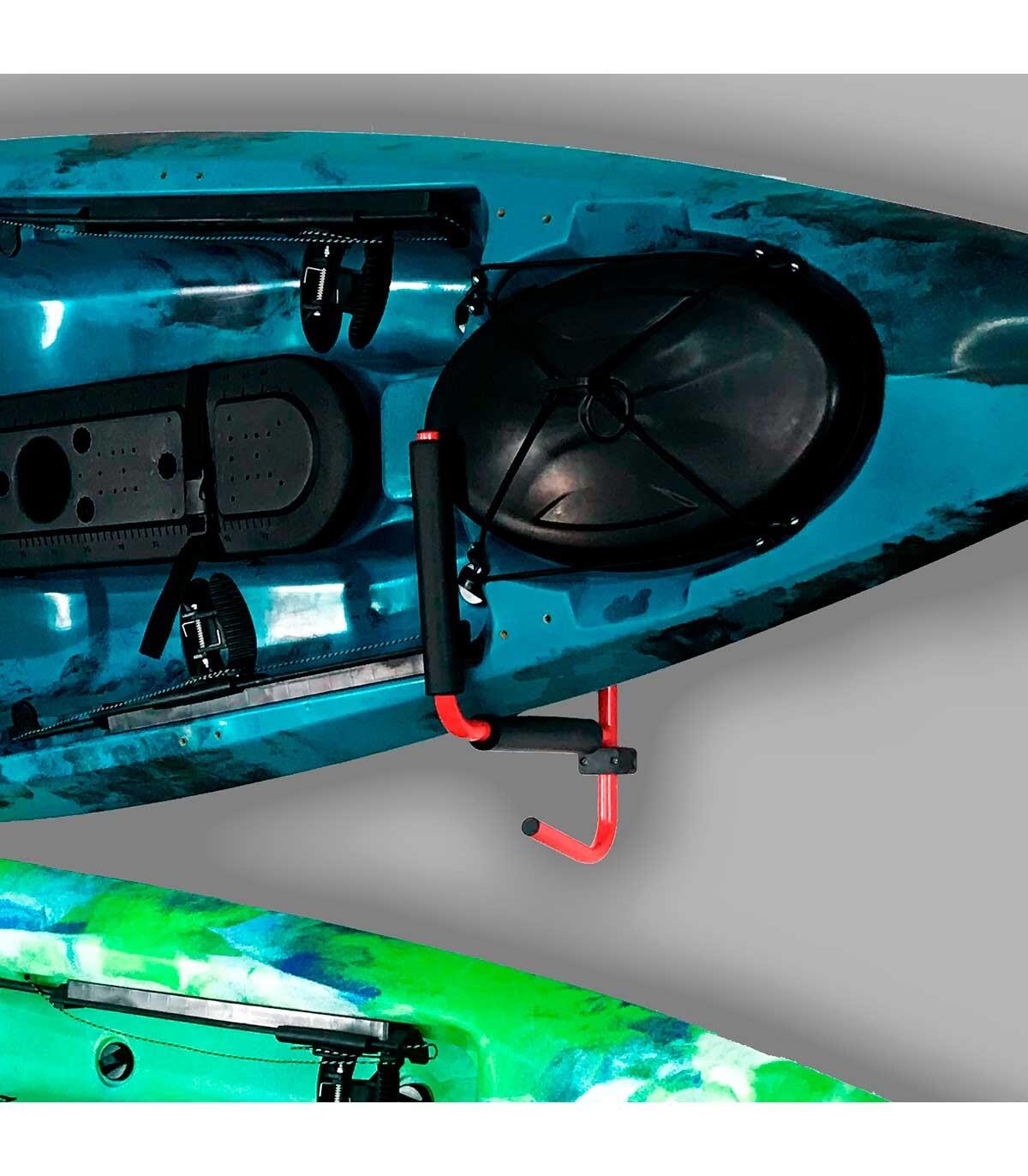 Support mural kayak set de 2 - rangement canoë SUP pagaie jusqu'à 70 kg - acier 4/4