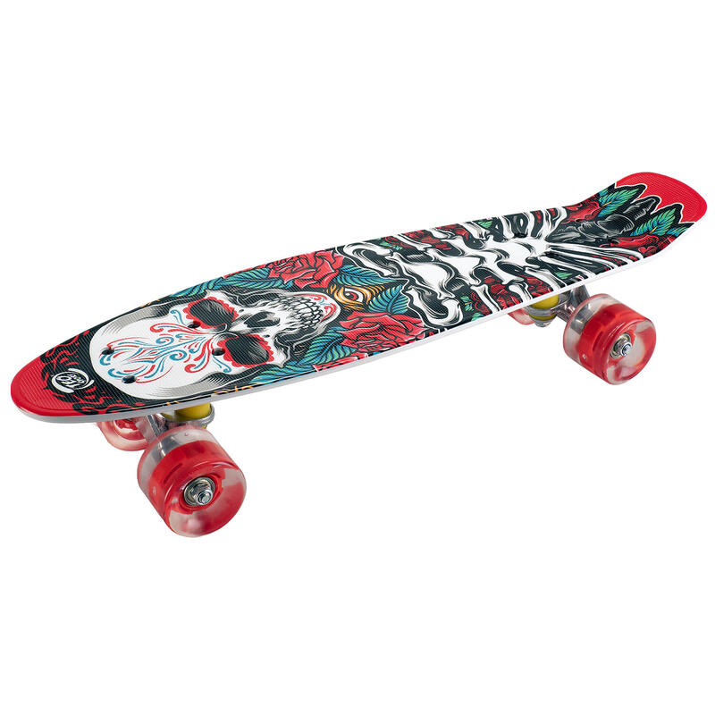 Penny Board cu roti luminoase 22'', PU, Aluminium, 90 KG Dia de Los Muertos