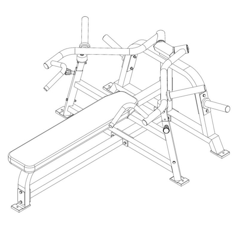 Bench press - Pro Club Line LVBP - plate loaded - voor professioneel gebruik