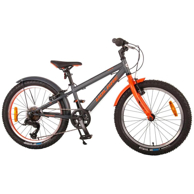 Kinderfiets Volare Rocky - 20 inch - Grijs Oranje - 6 speed