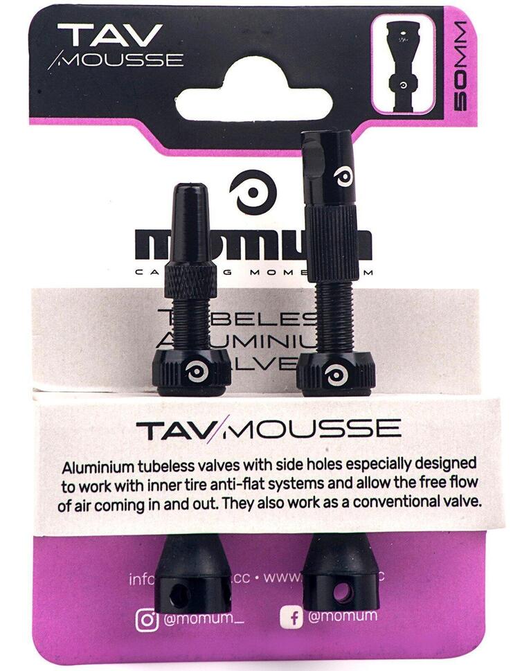 Zestaw 2 wentyli presta do kół tubeless Momum Tav 50 mm