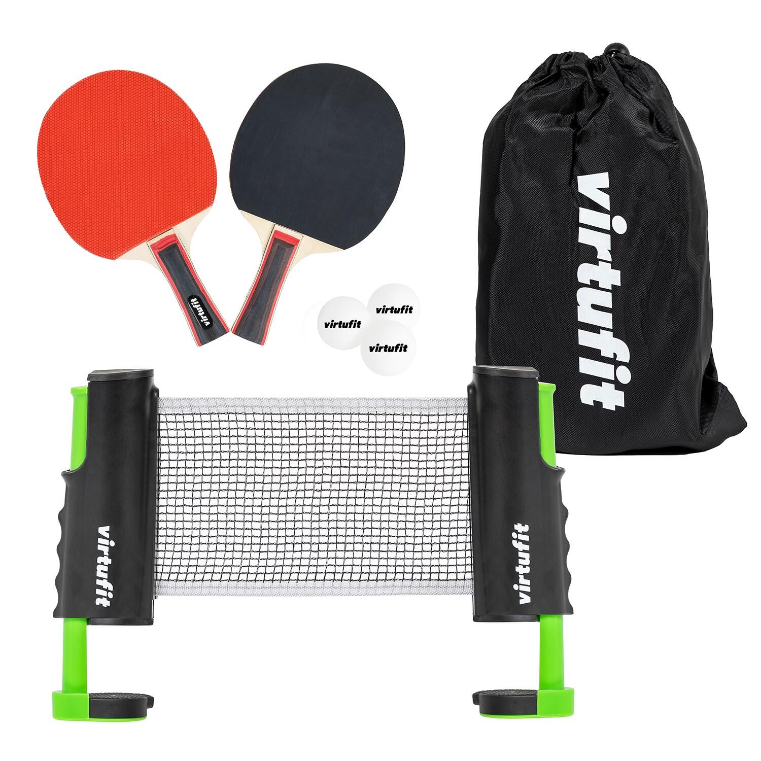 VIRTUFIT Set da ping pong regolabile - con mazze e 3 palline