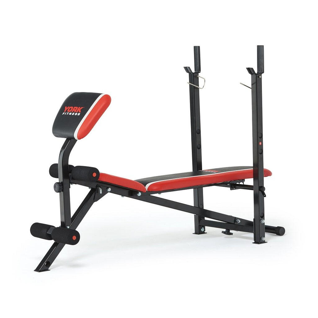 York Warrior 2 in 1 Folding Barbell and Ab Bench with Curl 2/5