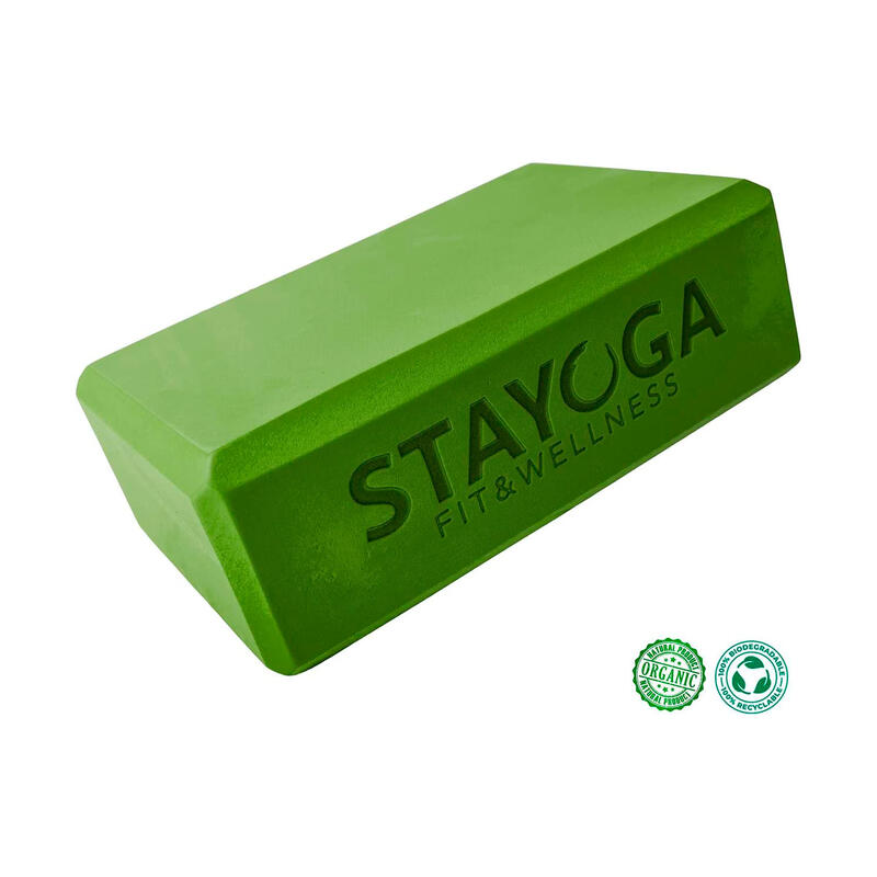 Bloque Yoga Verde Espuma EVA Orgánica Alta Densidad (Pack 2 unidades)