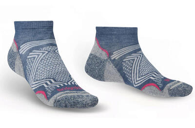 Bridgedale hike ultralight t2 coolmax enkelsok - denim - dames