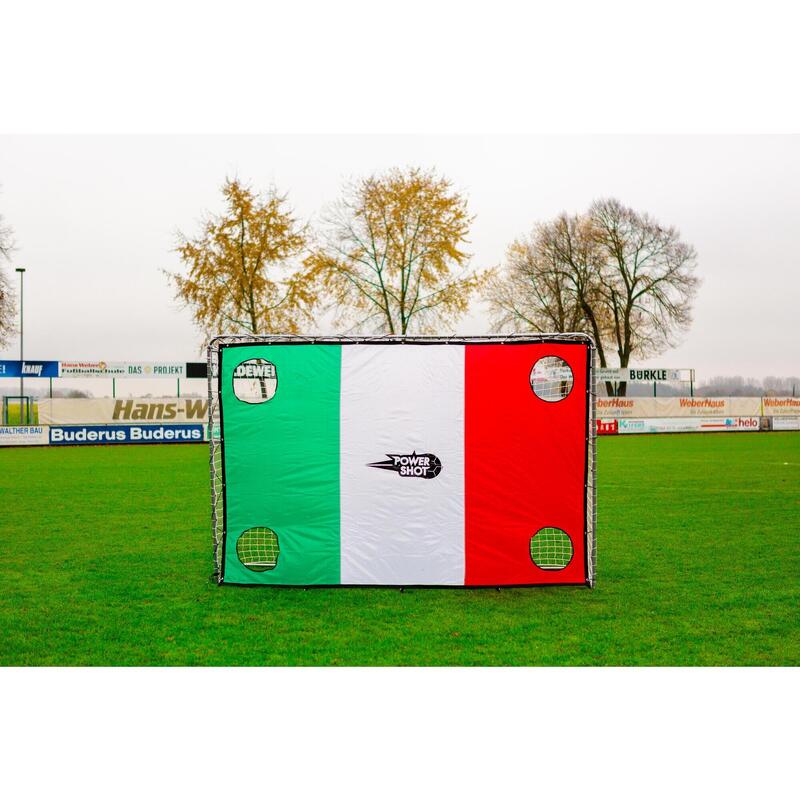 Portería de fútbol 1,8 x 1,2 m EDICIÓN NEGRA + muro de tiro Italia