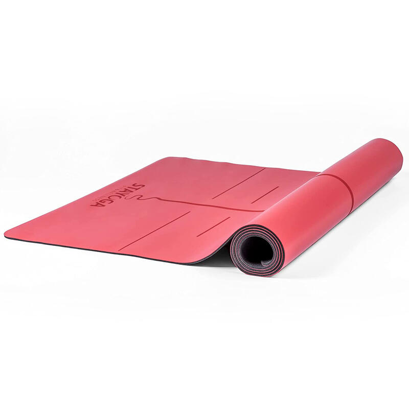Esterilla de Yoga PU Pro Rojo - Lineas Posicionamento y Alineación Orgánico