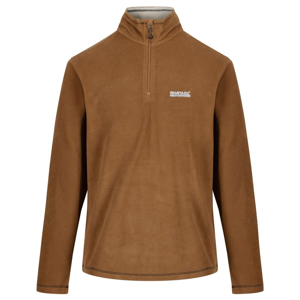 Great Outdoors Mens Thompson Half Zip Fleece Top (Dark Camel)