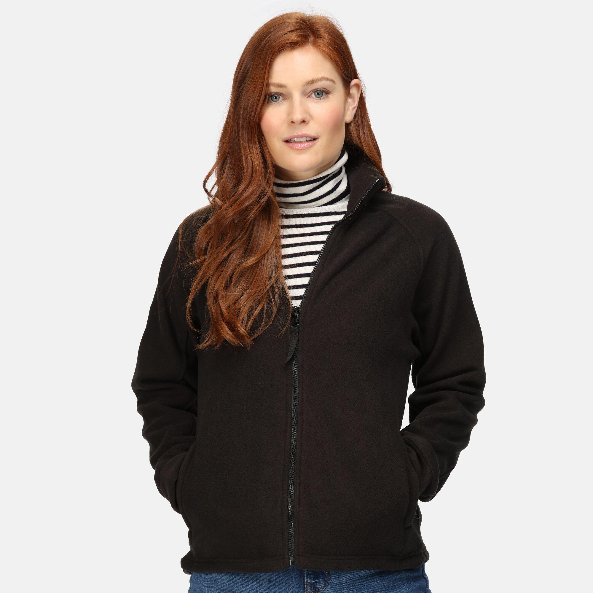 Womens/Ladies Fleece Jacket (Black) 2/5