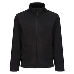 Chaqueta lisa de tejido micro polar con cremallera para hombre Negro