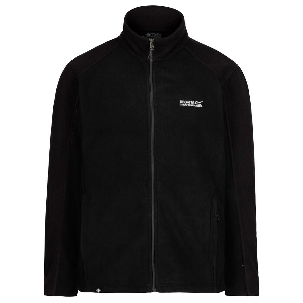 REGATTA Great Outdoors Mens Hedman II Two Tone Full Zip Fleece Jacket (Black/Black)