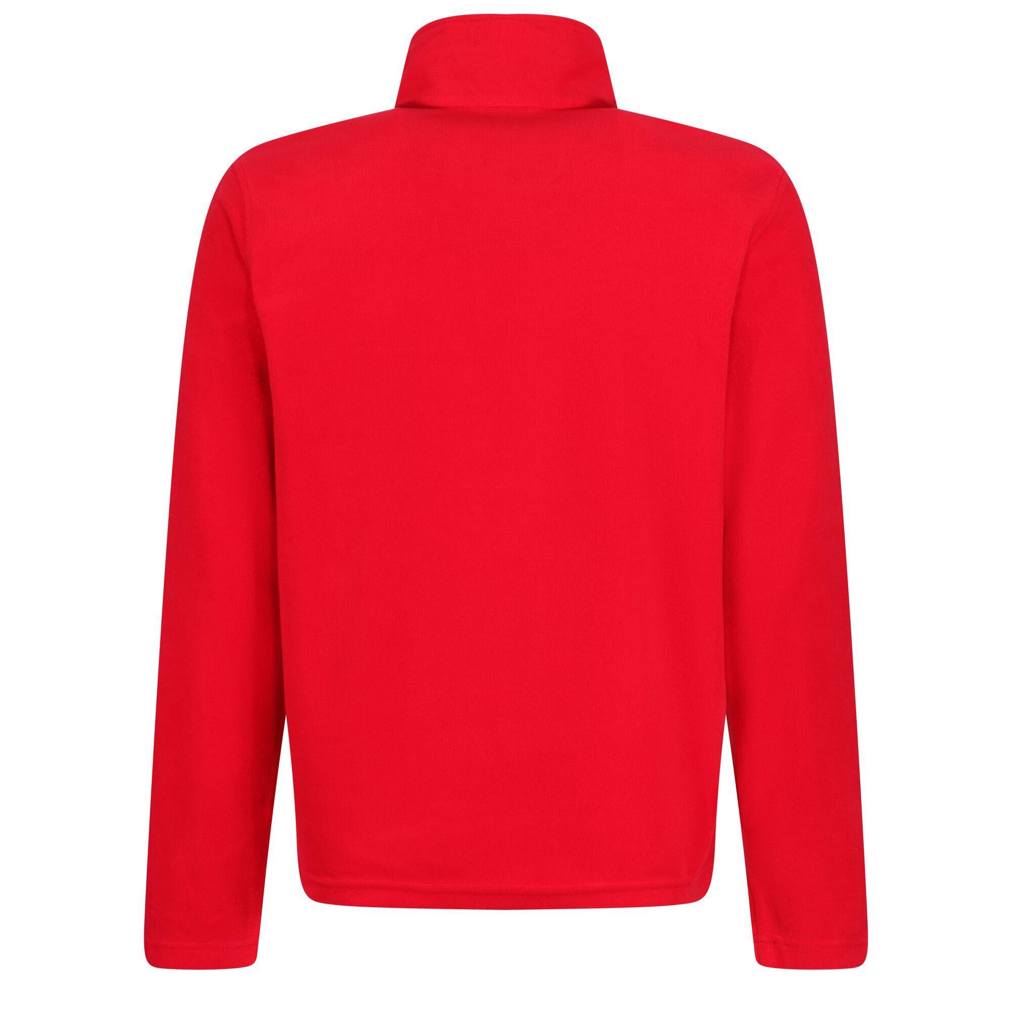 Mens Micro Zip Neck Fleece Top (Classic Red) 3/5