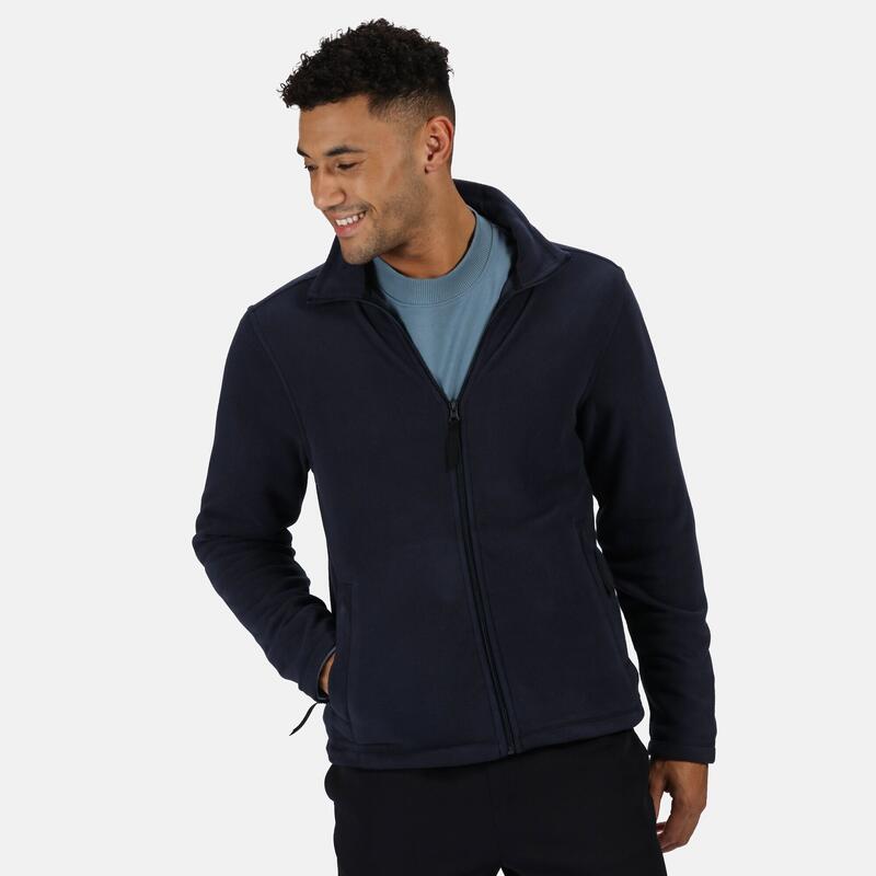 Heren Plain Micro Fleece Full Zip Vest (Lite Laag) (Navy)