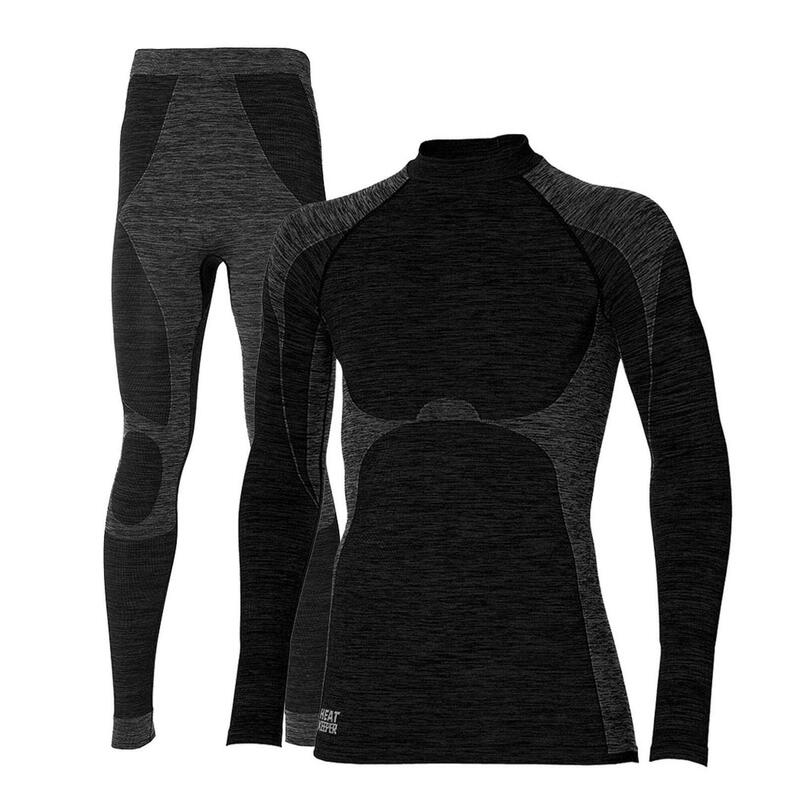 Heat Keeper Thermoset Heren Premium - Thermoshirt + Thermo Legging - Zwart