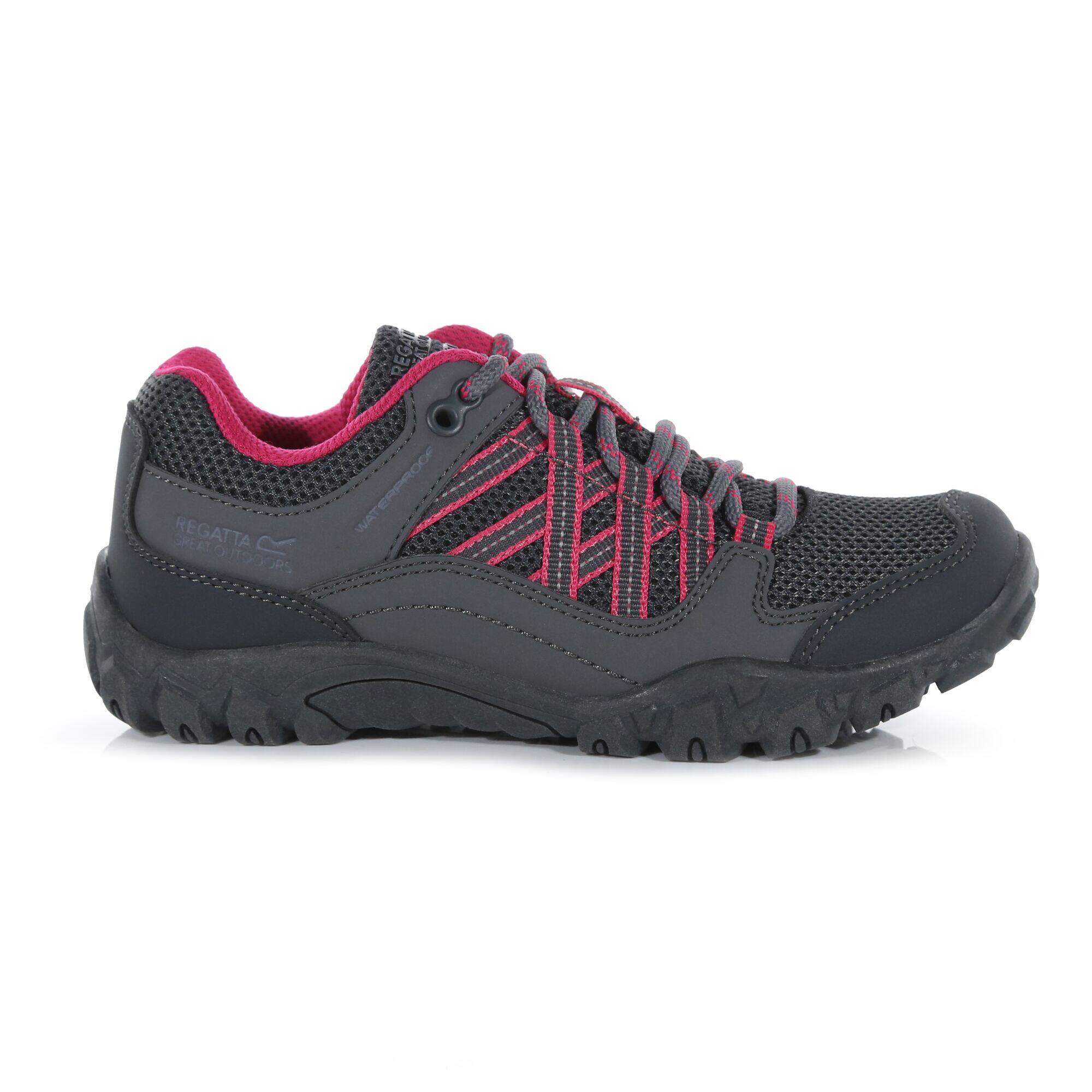 Edgepoint Low Junior Kids Walking Shoes - Steel Grey / Pink 1/5