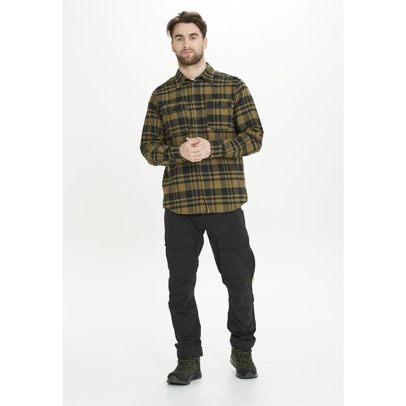 Holzfällerhemd Flannel M Checked Freizeit Herren Dark Olive WHISTLER