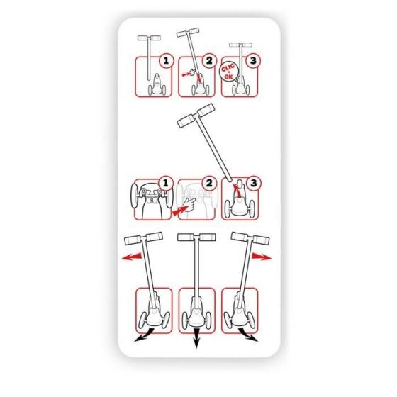 Skids Control scooter 3 roues Enfant Frein à pied Filles Rose