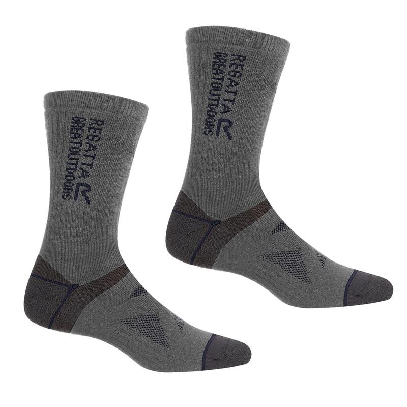 Chaussettes Pour Bottines De Randonnée Adulte (Gris / Bleu Marine)