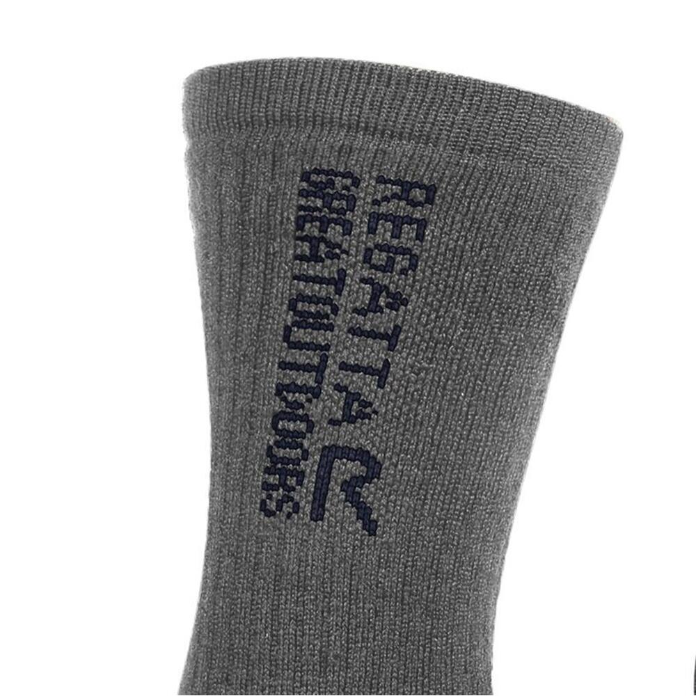 Unisex Adult Wool Hiking Boot Socks (Pack of 2) (Briar Grey/Navy) 2/4