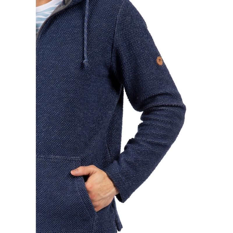 Sudadera con Cremallera Scawton para Hombre Marino Jaspeada