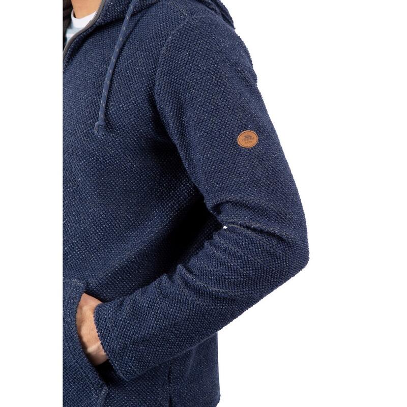 Sudadera con Cremallera Scawton para Hombre Marino Jaspeada