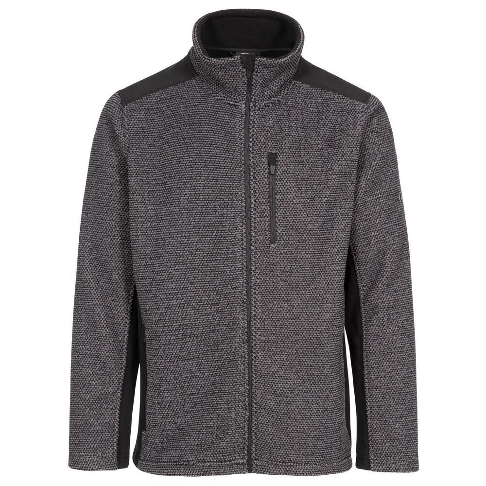 TRESPASS Mens Farantino Fleece Jacket (Dark Grey Stripe)