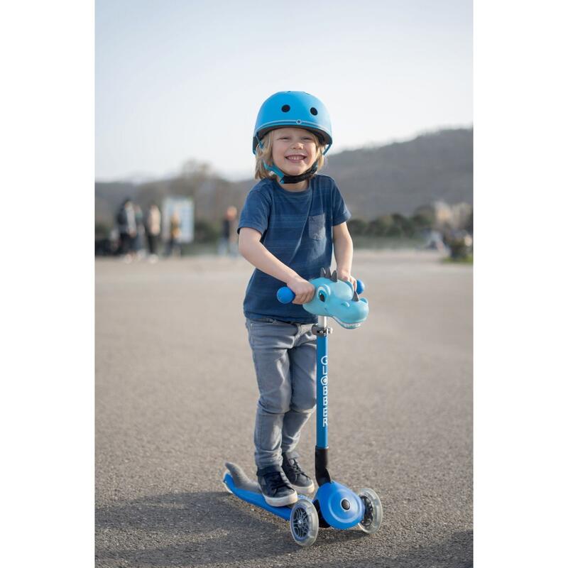 Helmet Elite Lights Kid's Adjustable Scooter Helmet- Navy Blue Racing