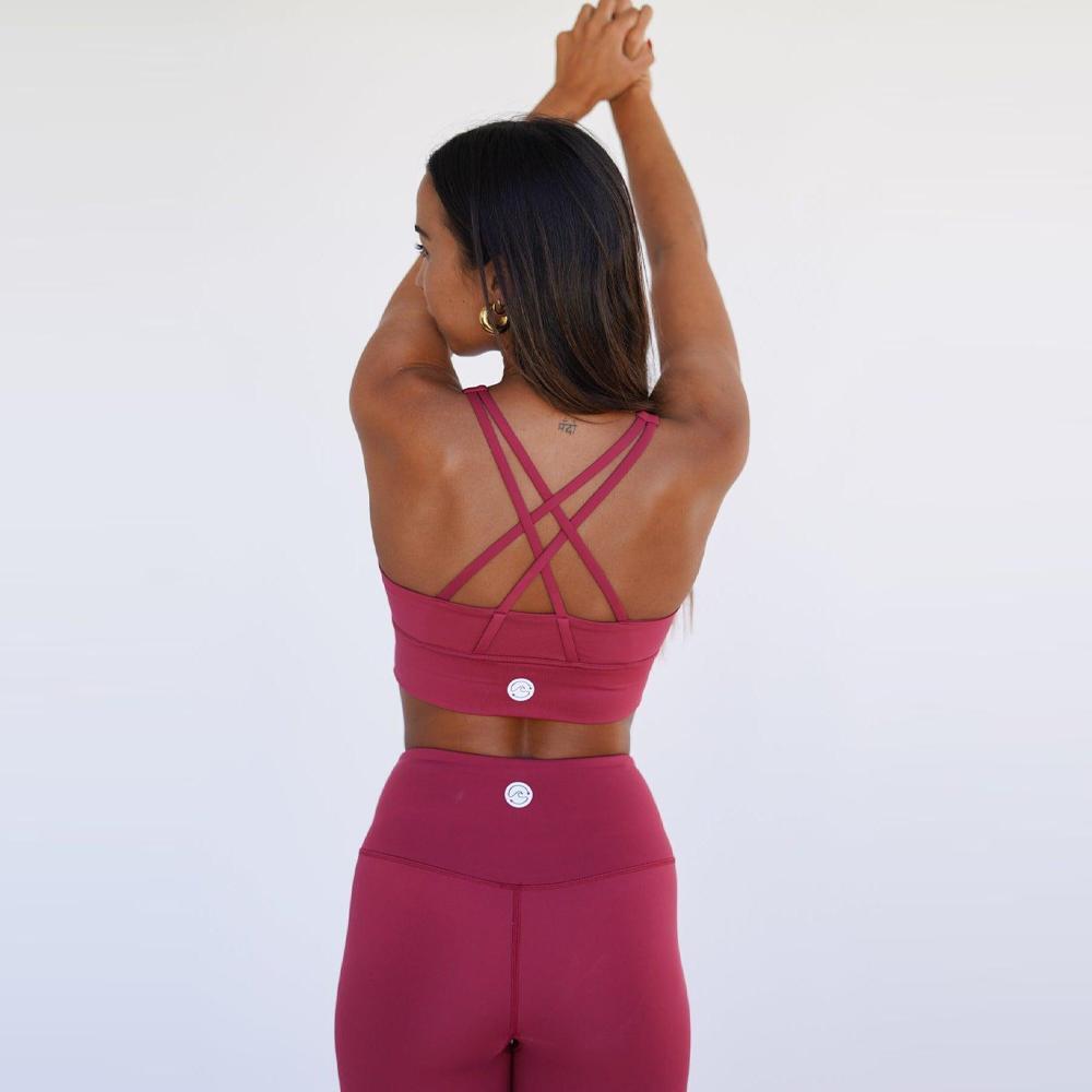 Top deportivo fitness Sostenible poliéster Mujer Fitplanet Seal rojo 4/5