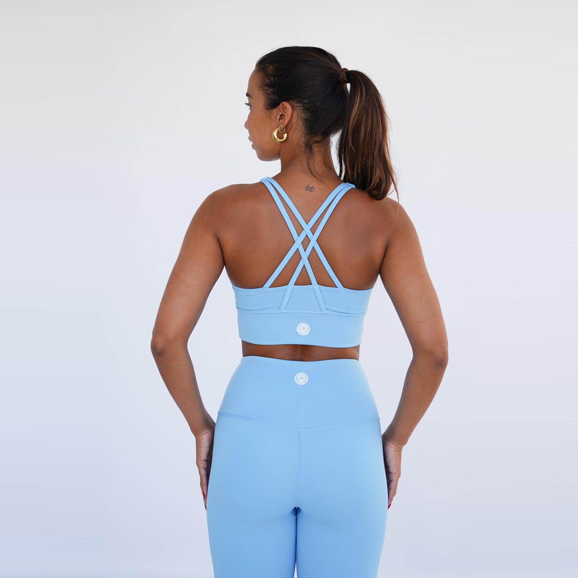 Top deportivo fitness Sostenible poliéster Mujer Fitplanet Dolphin azul claro 4/5