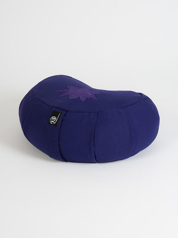 Yoga Studio Crescent Lotus Organic Zafu Buckwheat Cushion - Purple 1/3