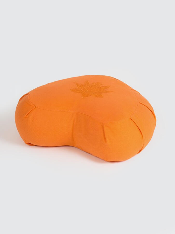 Yoga Studio Crescent Lotus Organic Zafu Buckwheat Cushion - Saffron 2/3