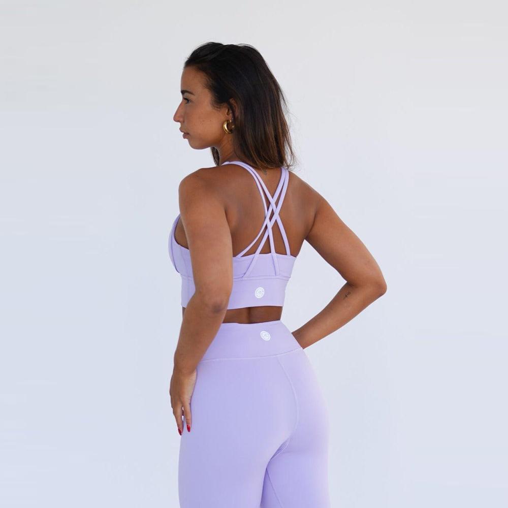 Top deportivo fitness Sostenible poliéster Mujer Fitplanet Seahorse lila 3/5