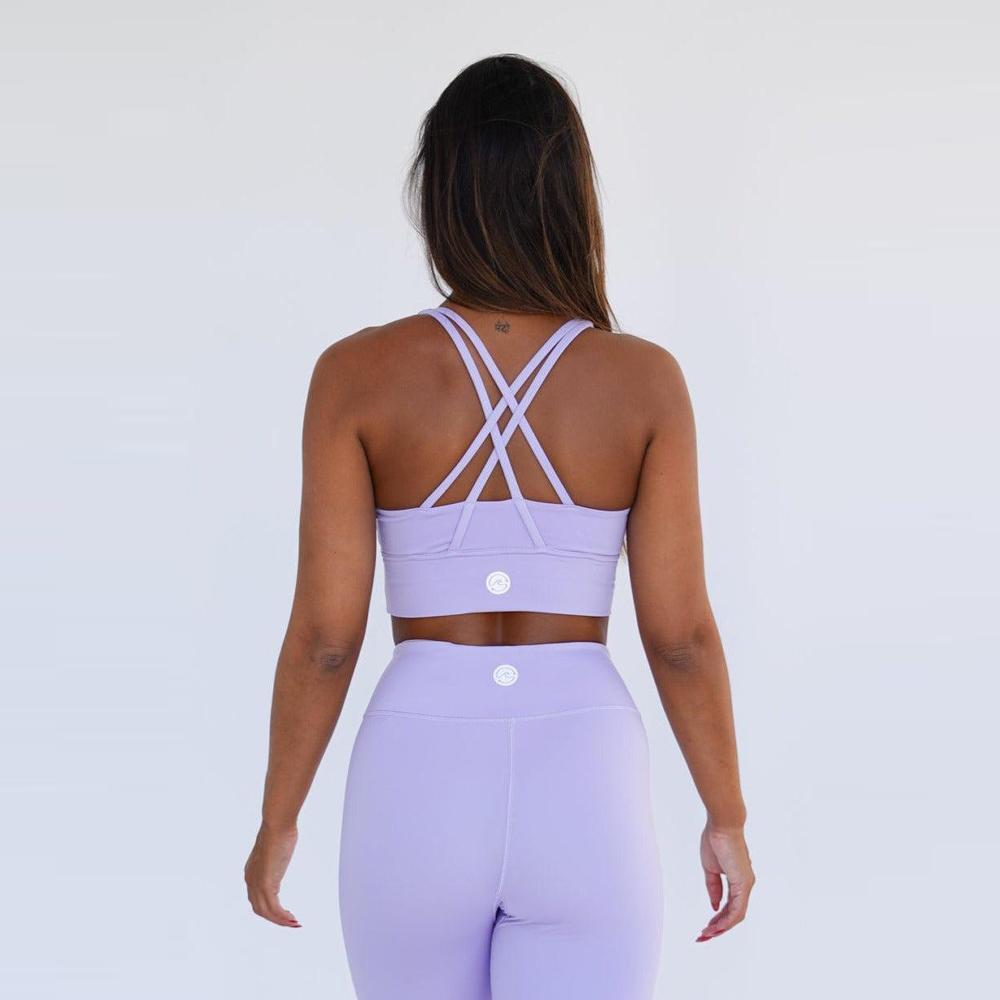 Top deportivo fitness Sostenible poliéster Mujer Fitplanet Seahorse lila 4/5