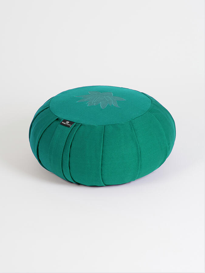 Yoga Studio Round Lotus Organic Zafu Buckwheat Cushion - Jade Green 1/3