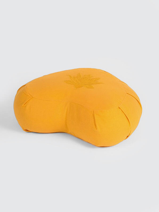 Yoga Studio Crescent Lotus Organic Zafu Buckwheat Cushion - Yellow 2/3