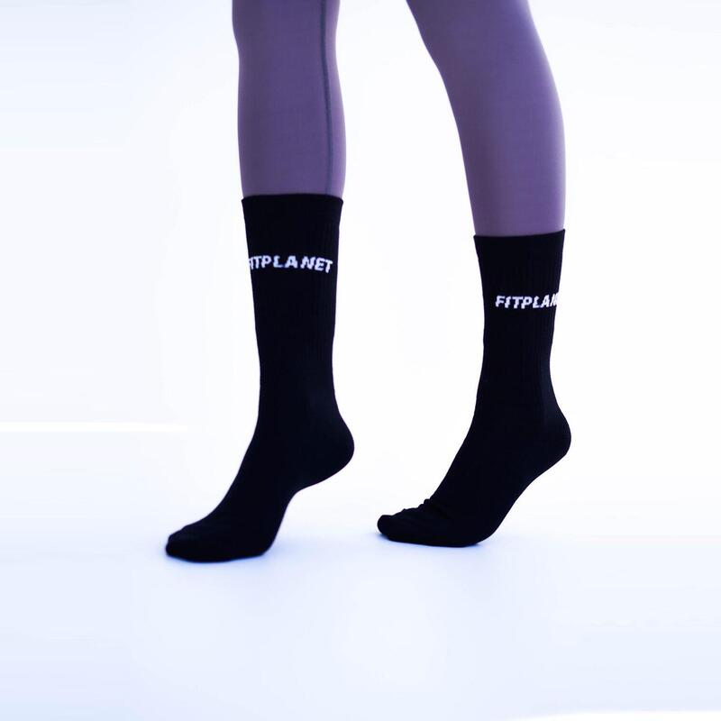Calcetines atletismo Sostenible algodón Mujer Fitplanet negro