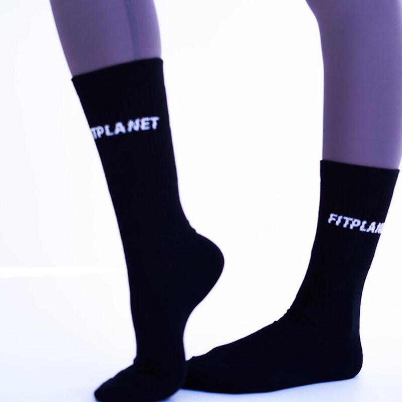 Calcetines atletismo Sostenible algodón Mujer Fitplanet negro