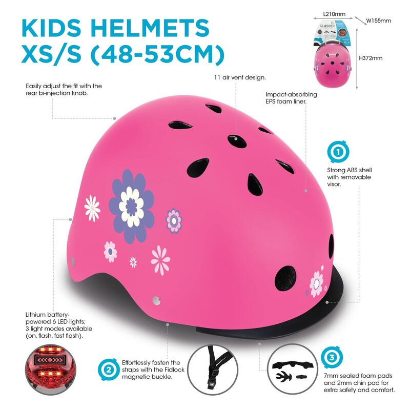 Helmet Elite Lights Kid's Adjustable Scooter Helmet- Navy Blue Racing
