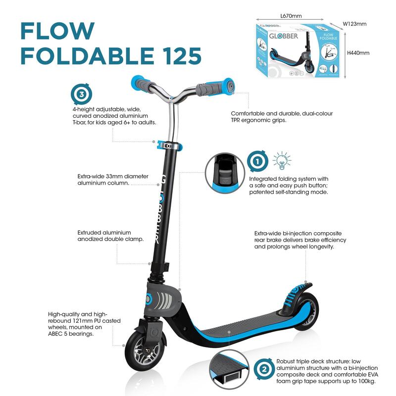 Flow Kids Foldable 2-wheel Scooter - Black / Pink