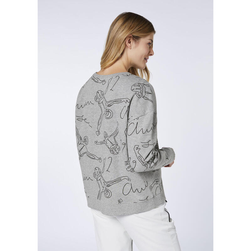 Sweatshirt mit Label-Art-Muster