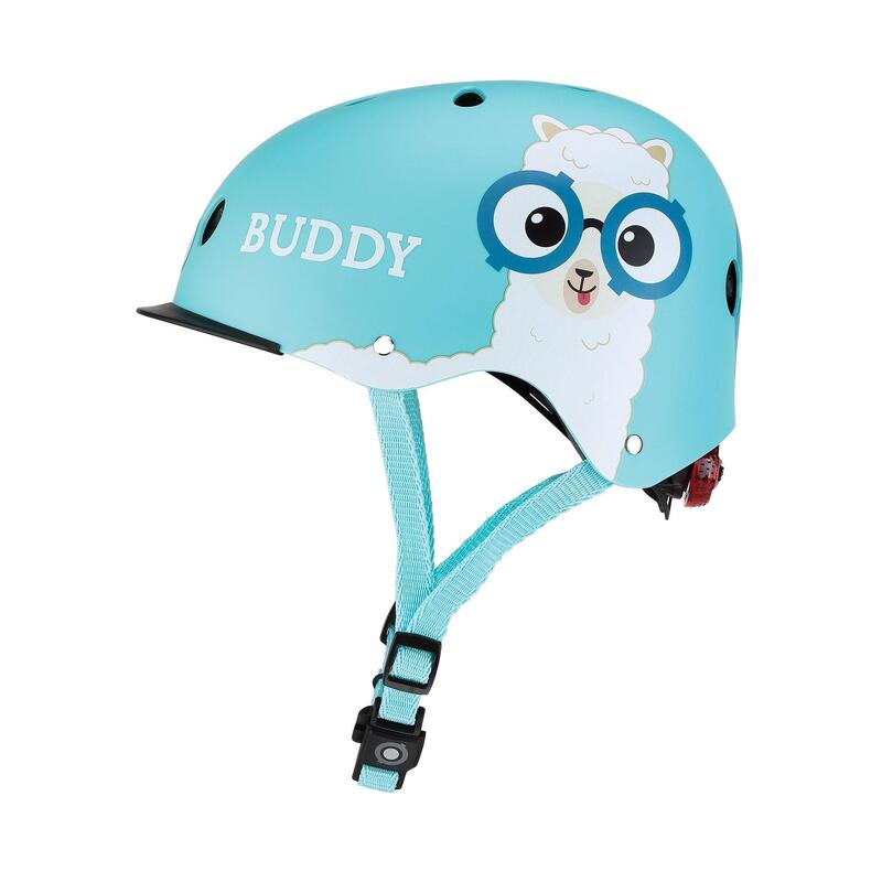 ELITE Lights 兒童可調較滑板車頭盔 - 天空藍配羊駝圖案